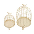 S 2 Stella Decorative Birdcages With Bird Finial Cream Iron