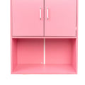 Wall Mounted Barber Shampoo Station Storage Cabinet Salon Beauty Spa Equipment For Barber Salon Shop Pink Mdf