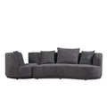 Liyasi Living Room Sofa Set With Luxury Teddy Fleece2 Seaterarmchair Swivel 360 Degree Grey Polyester Wood Primary Living Space Eucalyptus Foam Fabric 3 Seat