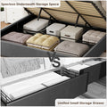 Lift Up Double Size Bed Gray Velvet Box Spring Not Required Full Gray Wood Light Brown Bedroom American Design Poplar Slat Beds Metal & Wood Velvet Upholstered