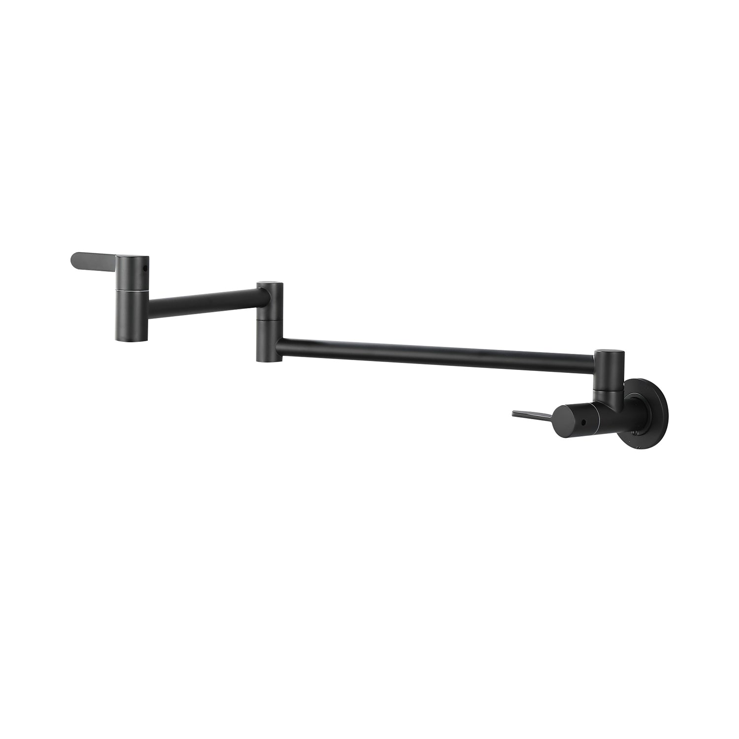 Wall Mount Folding Kitchen Pot Filler Faucet Matte Black Brass