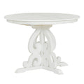 5 Piece Retro Functional Dining Set, 1 Extendable Table With A 16 Inch Leaf And 4 Upholstered Chairs For Dining Room And Kitchen Antique White Antique White Solid Wood