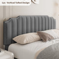 Lift Up Double Size Bed Gray Velvet Box Spring Not Required Full Gray Wood Light Brown Bedroom American Design Poplar Slat Beds Metal & Wood Velvet Upholstered