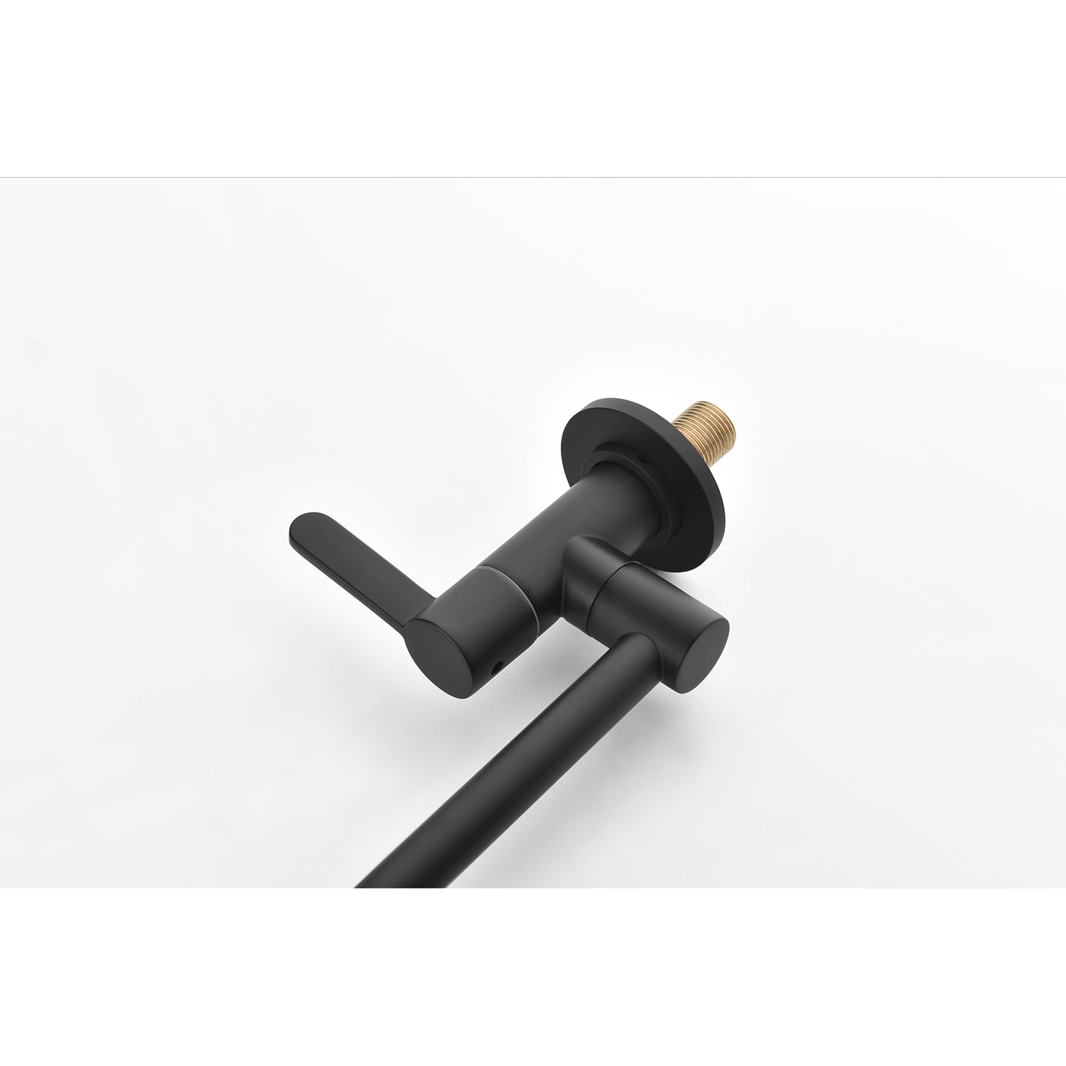 Wall Mount Folding Kitchen Pot Filler Faucet Matte Black Brass