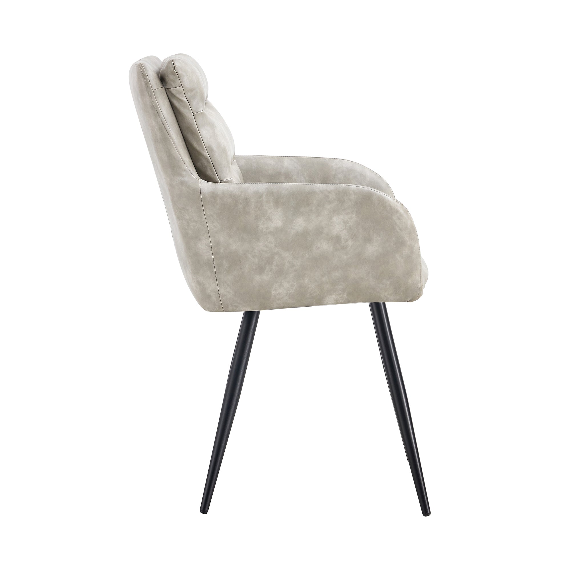 Light gray Modern PU easy cleaning Dining Chairs Set metal-solid-light grey-dining room-sponge-dry