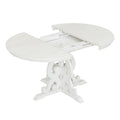 5 Piece Retro Functional Dining Set, 1 Extendable Table With A 16 Inch Leaf And 4 Upholstered Chairs For Dining Room And Kitchen Antique White Antique White Solid Wood