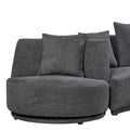 Liyasi Living Room Sofa Set With Luxury Teddy Fleece2 Seaterarmchair Swivel 360 Degree Grey Polyester Wood Primary Living Space Eucalyptus Foam Fabric 3 Seat