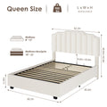 Lift Up Velvet Beige Queen Size Bed Box Spring Not Required Queen Beige Wood Light Brown Bedroom American Design Poplar Slat Beds Foam Velvet Upholstered