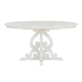 5 Piece Retro Functional Dining Set, 1 Extendable Table With A 16 Inch Leaf And 4 Upholstered Chairs For Dining Room And Kitchen Antique White Antique White Solid Wood