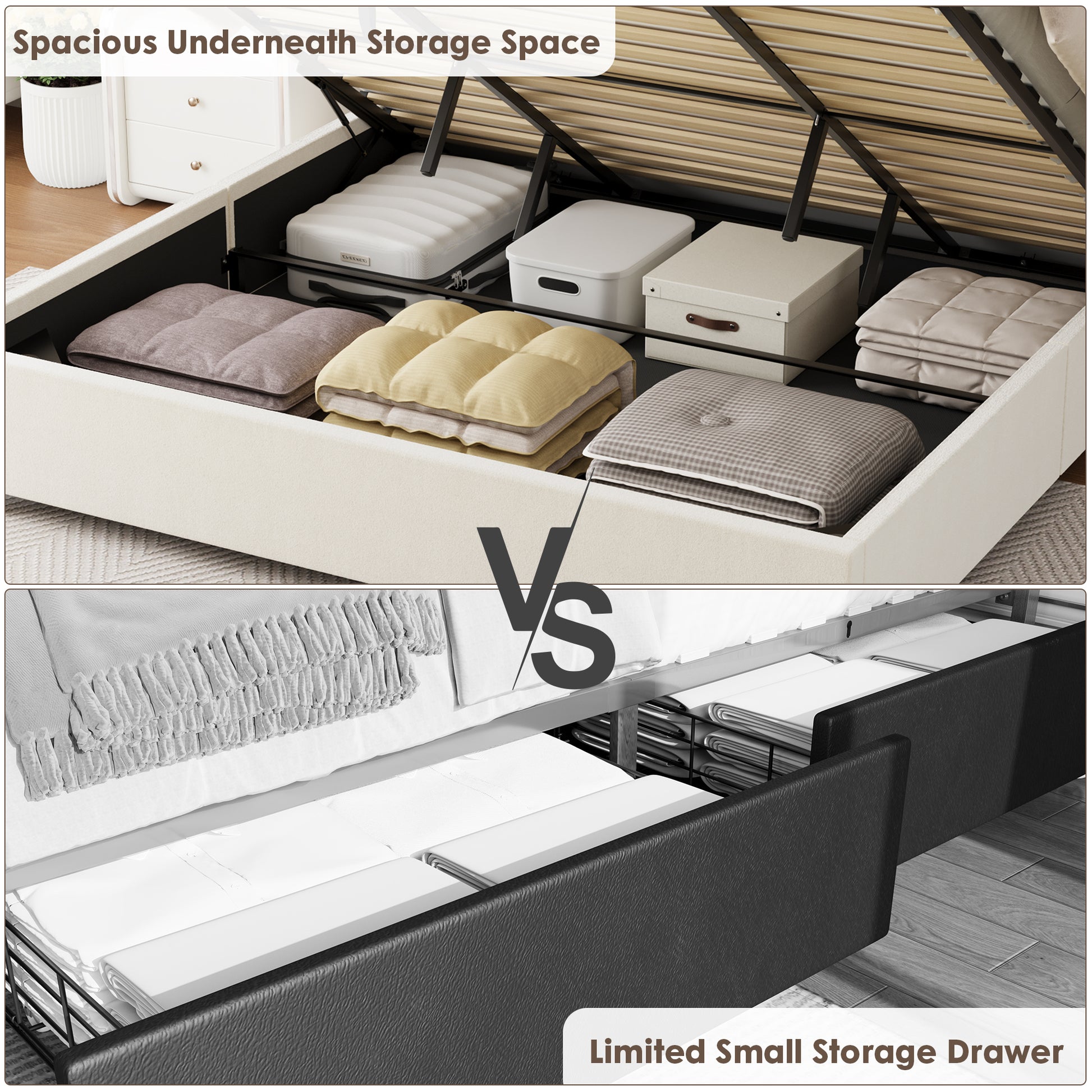 Lift Up Beige Velvet Full Size Bed Box Spring Not Required Full Beige Wood Light Brown Bedroom American Design Poplar Slat Beds Foam Velvet Upholstered