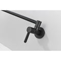 Wall Mount Folding Kitchen Pot Filler Faucet Matte Black Brass