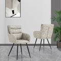 Light Gray Modern Pu Easy Cleaning Dining Chairs Set Of 2 Handy Comfortable Chairs Living Room Chairs Upholstered Chair With Black Metal Legs For Dining Room Kitchen Bedroom And Living Room Metal Solid Light Grey Dining Room Sponge Dry Clean Rectangular