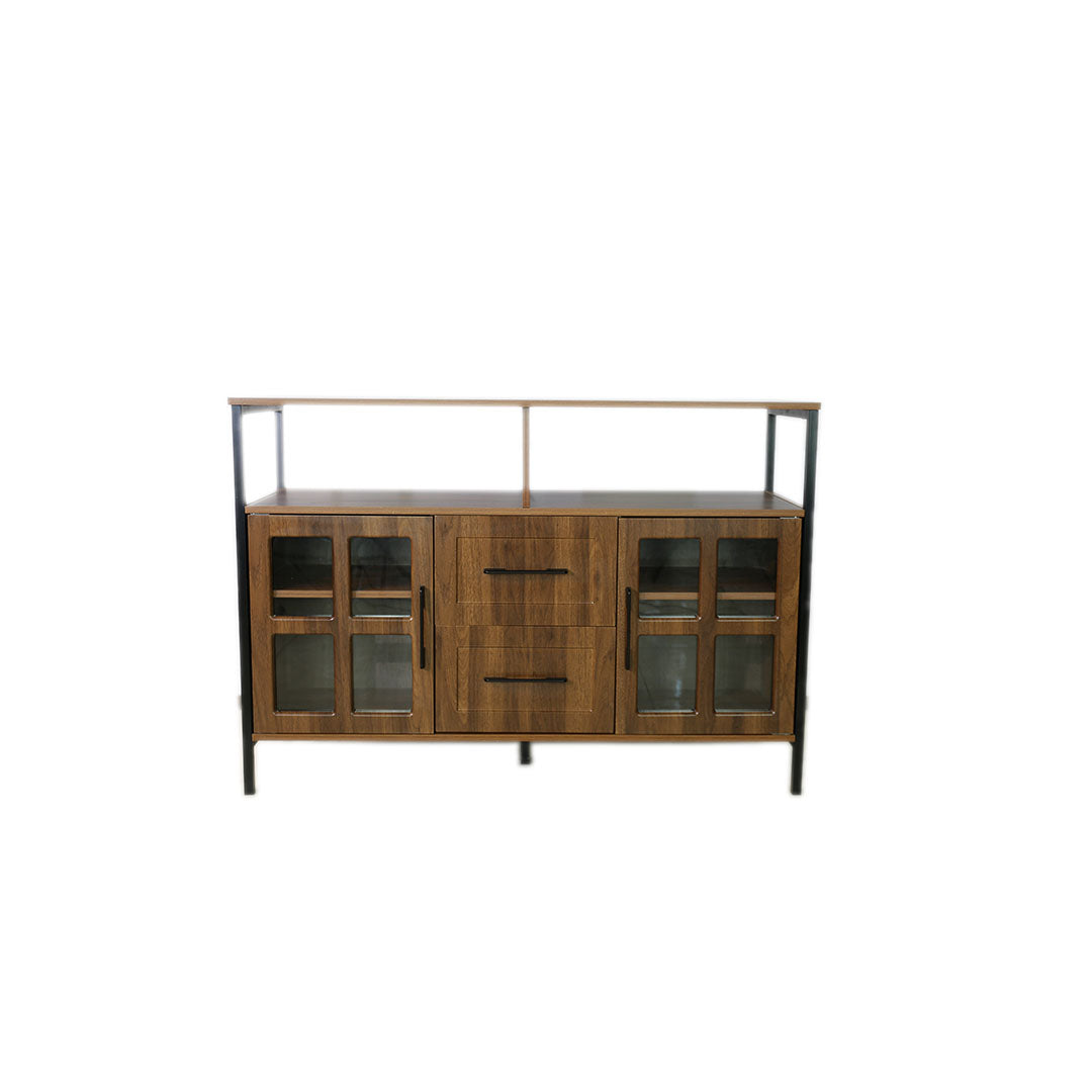 Living Room Shelves, With Two Storage Rooms, Storage Box, Modern Kitchen Utensils Cabinet, Self Service Wooden Storage Cabinet, Corridor Dining Room Transparent Glass Cabinet Brown Particle Board