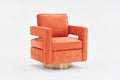Swivel Barrel Chair For Living Room,360 Degree Swivel Club Modern Accent Single Sofa Chair, Small Leisure Arm Chair For Nursery, Hotel, Bedroom, Office Orange Primary Living Space Modern Linen