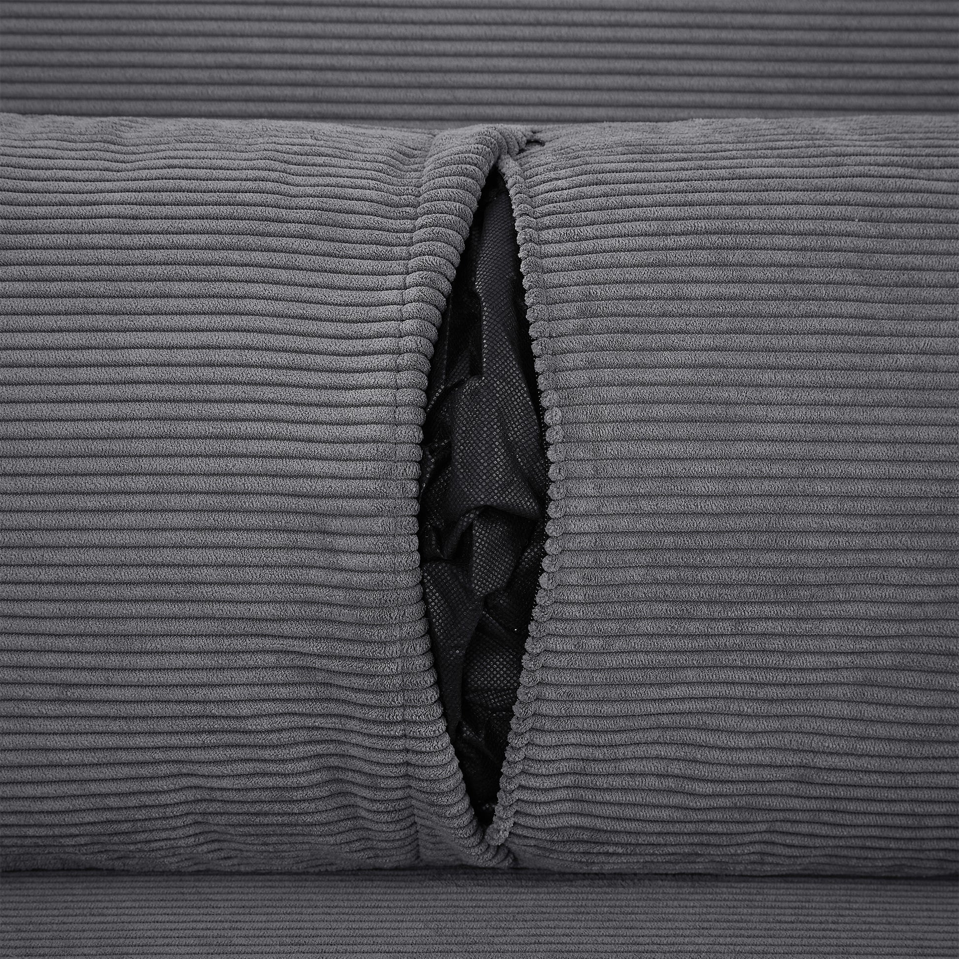 57.48" Pull Out Sofa Bed Convertible Couch 2 Seat Loveseat Sofa Modern Sleeper Sofa With Two Throw Pillows And Usb Ports For Living Room, Dark Grey Dark Grey Foam Corduroy