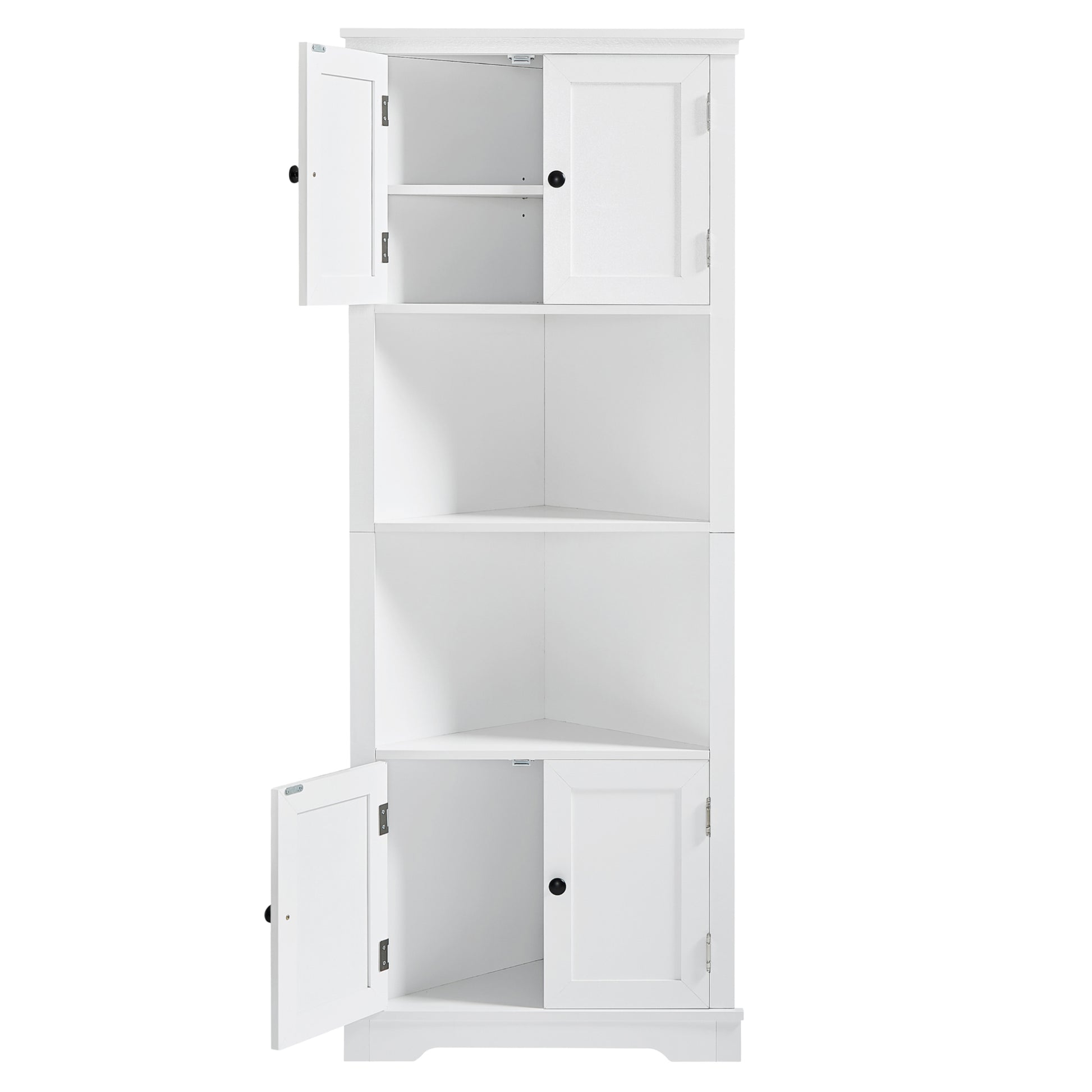 Tall Bathroom Storage Cabinet, Corner Cabinet with white-mdf