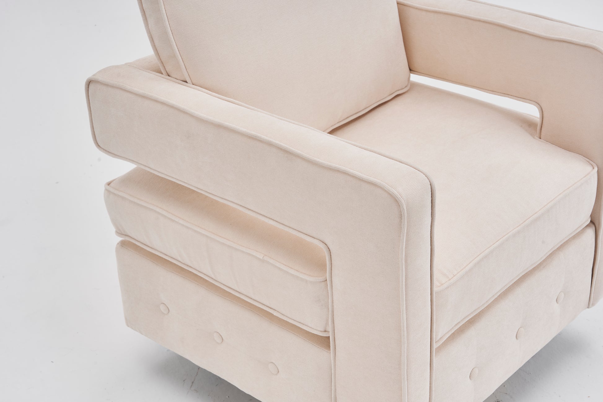 Swivel Barrel Chair For Living Room,360 Degree Swivel Club Modern Accent Single Sofa Chair, Small Leisure Arm Chair For Nursery, Hotel, Bedroom, Office Beige Primary Living Space Modern Linen