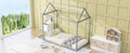 Metal House Shape Platform Bed, Twin Silver Metal