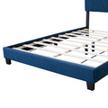 Blue Queen Adjustable Upholstered Bed Modern Minimalist Top Styles Box Spring Not Required Queen Blue Wood Espresso Bedroom Contemporary,Minimalist,Modern,Shabby Chic Rubberwood Adjustable Bedbase Fiber Foam And Polyester Fiber Pad Linen Upholstered