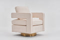Swivel Barrel Chair For Living Room,360 Degree Swivel Club Modern Accent Single Sofa Chair, Small Leisure Arm Chair For Nursery, Hotel, Bedroom, Office Beige Primary Living Space Modern Linen
