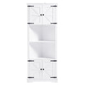 Tall Bathroom Storage Cabinet, Corner Cabinet with white-mdf