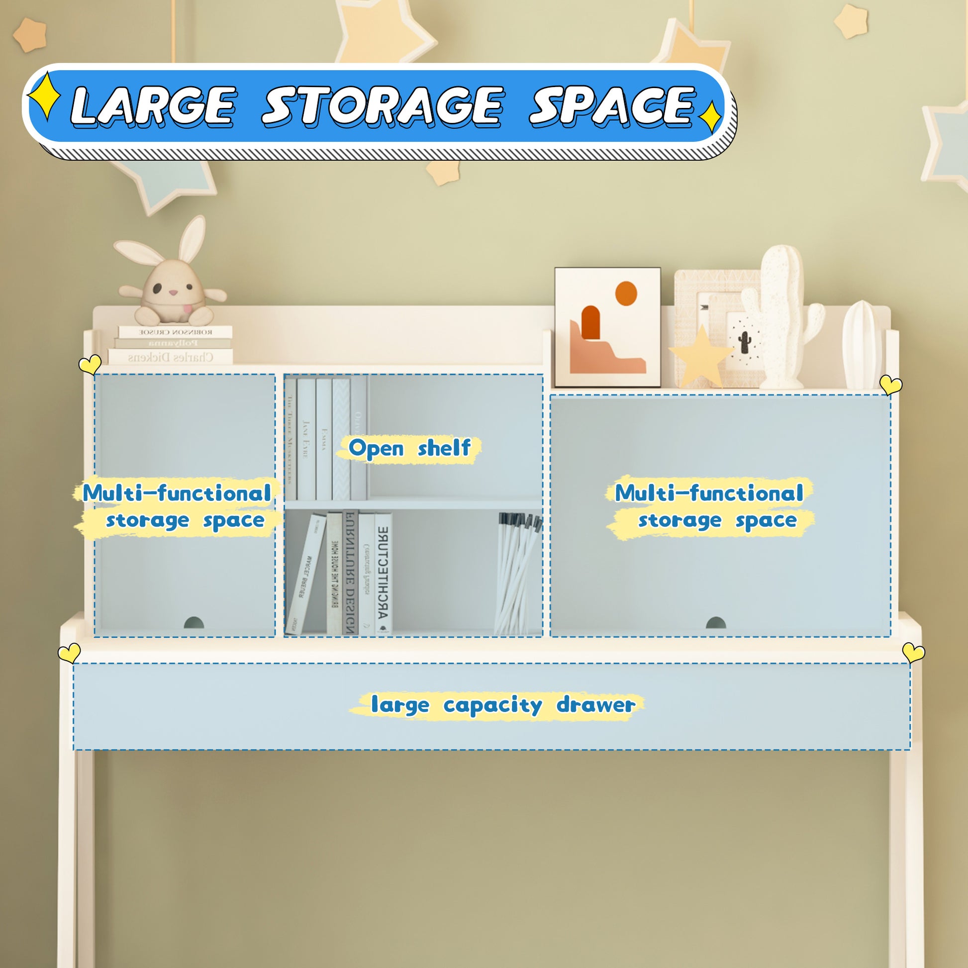 Modern Classic Desk, Children'S Desk, Solid Wood Desk, Bedroom Boy And Girl Family Desk And Chair Set, Compact, Multi Space Available, Multi Color Optional, Multi Storage Space, Color:White White Light Brown Desk And Chair Set Study Classic Pine