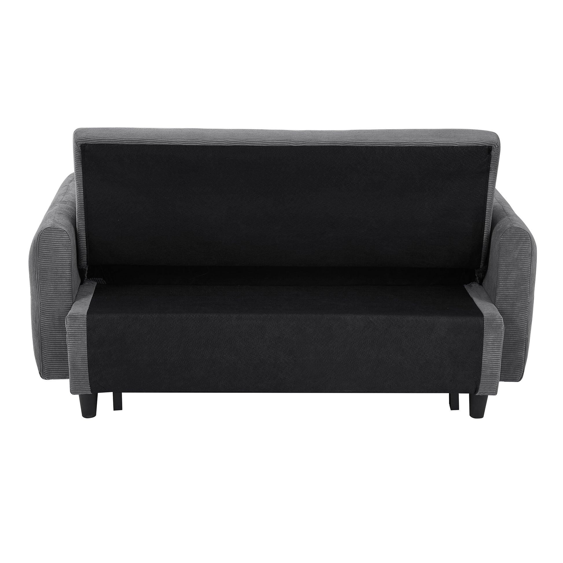 57.48" Pull Out Sofa Bed Convertible Couch 2 Seat Loveseat Sofa Modern Sleeper Sofa With Two Throw Pillows And Usb Ports For Living Room, Dark Grey Old Sku:Wf317760Aar Dark Grey Foam Corduroy 2 Seat