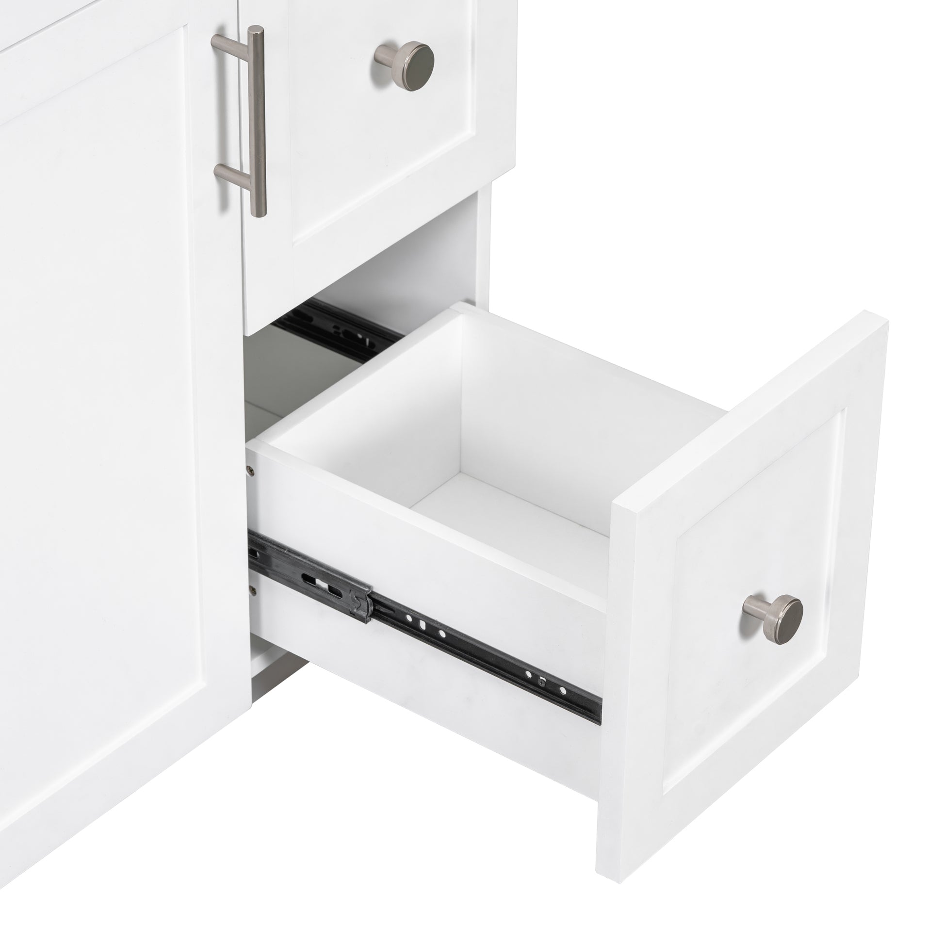 Cabinet Only 36" White Bathroom Vanity Sink Not Included White Mdf