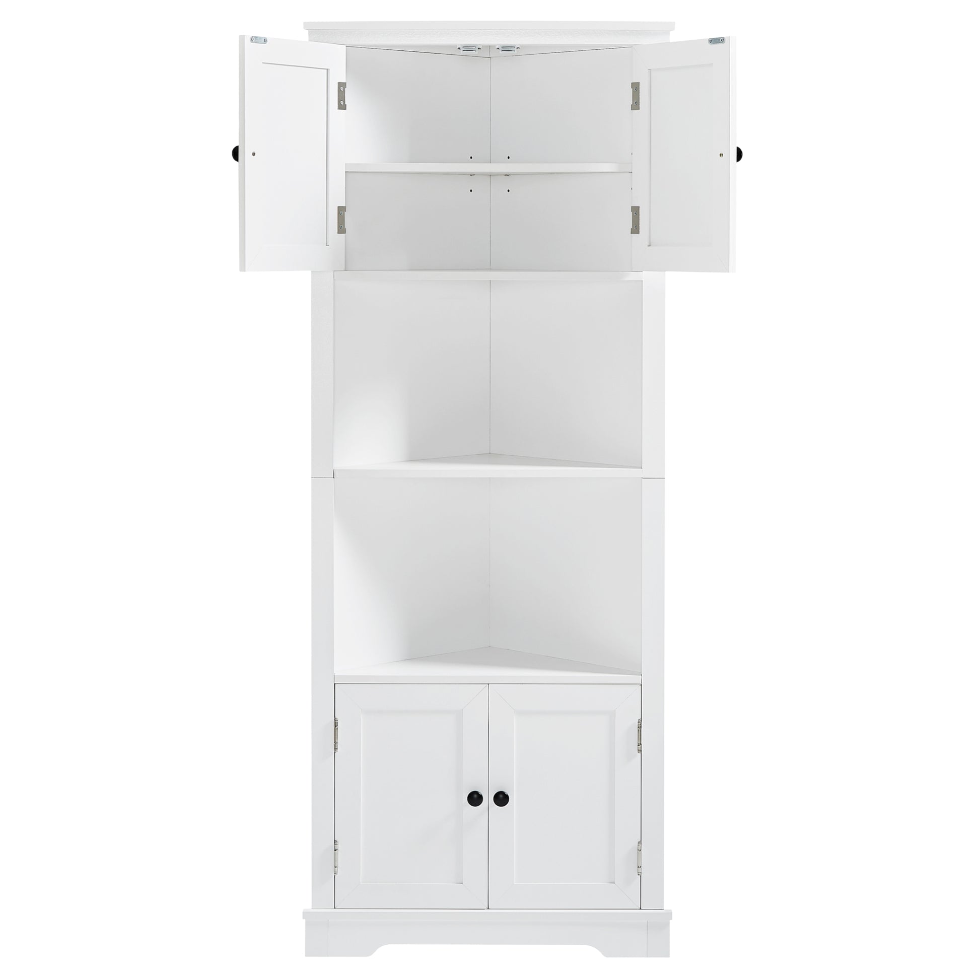 Tall Bathroom Storage Cabinet, Corner Cabinet with white-mdf