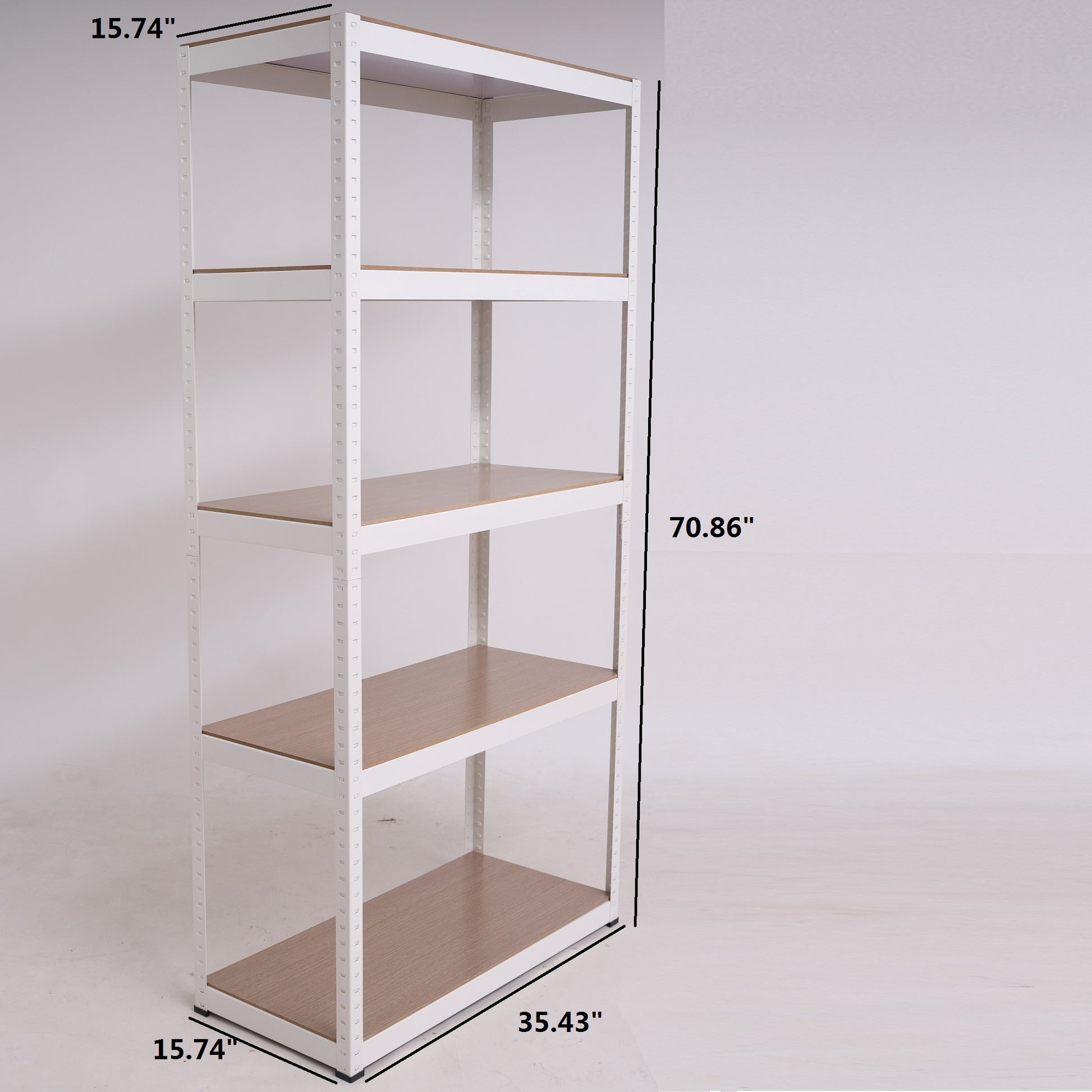 Storage Shelves 5 Tier Adjustable Garage Storage Shelving, Heavy Duty Metal Storage Utility Rack Shelf Unit For Warehouse Pantry Closet Kitchen, 23.6" X 15.7" X 47.2", White White Steel