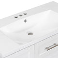 Modern White 36 Inch Freestanding Bathroom Vanity Cabinet With Resin Integrated Basin With 4 Drawers 1 Soft Close Door, Multi Functional Storage White Mdf