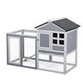 Indoor Outdoor Rabbit Hutch, Bunny Cage With Run, Pull Out Tray, Guinea Pig House For Small Animals, Gray Gray Metal & Wood