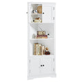 Tall Bathroom Storage Cabinet, Corner Cabinet with white-mdf