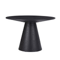 47.24'' Round Dining Table, Modern Kitchen Table Circular Mdf Finish Tabletop For Leisure Coffee Table ,Black Black Mdf