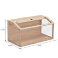 Wooden Hamster Cage Small Animals House, Acrylic Hutch For Dwarf Hamster, Guinea Pig, Chinchilla, Openable Top With Air Vents Natural Wood