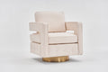 Swivel Barrel Chair For Living Room,360 Degree Swivel Club Modern Accent Single Sofa Chair, Small Leisure Arm Chair For Nursery, Hotel, Bedroom, Office Beige Primary Living Space Modern Linen