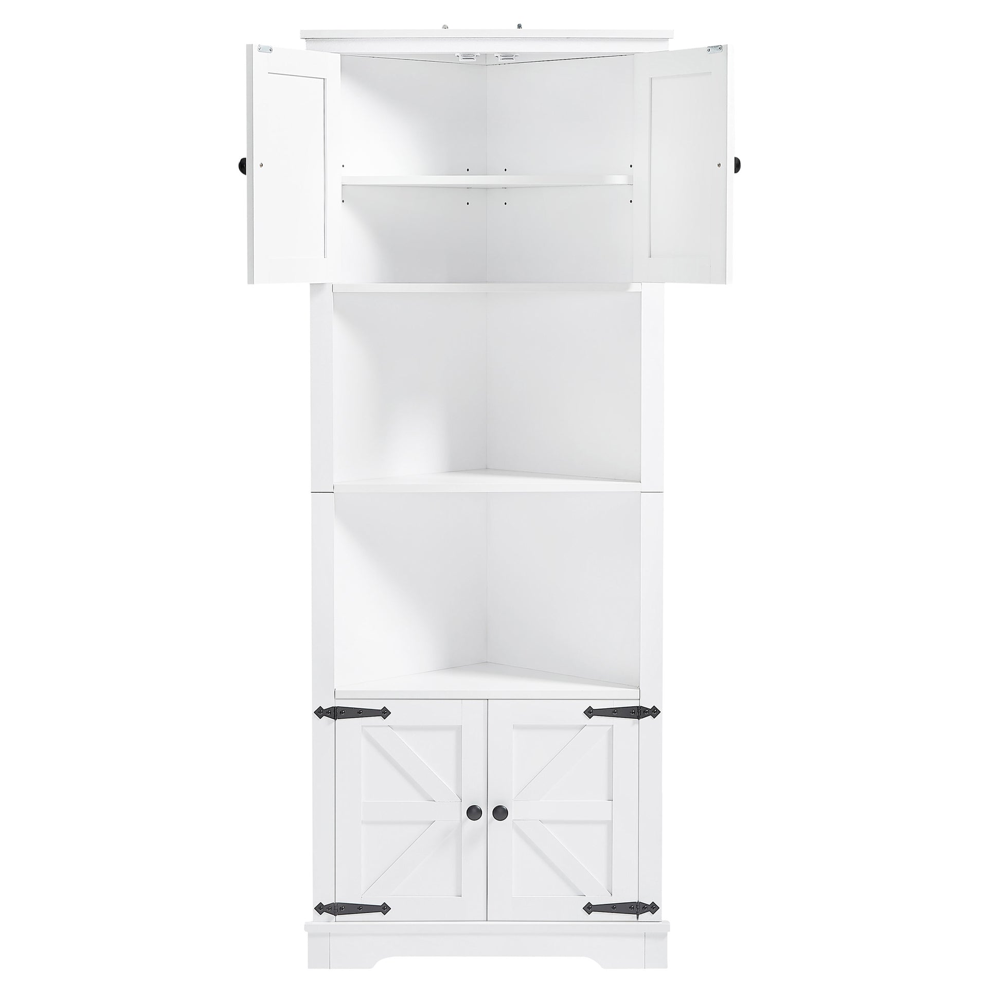 Tall Bathroom Storage Cabinet, Corner Cabinet with white-mdf