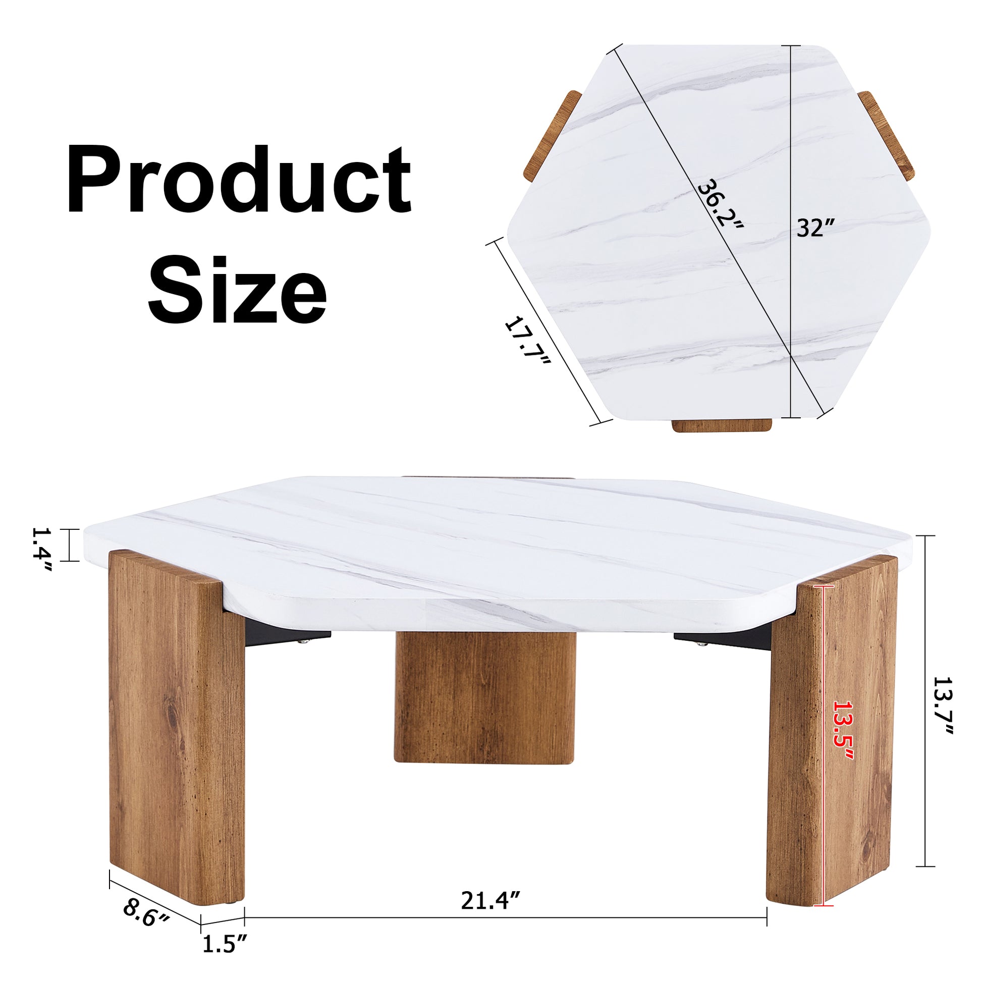 Modern Practical Mdf Coffee Table With White Tabletop And Wooden Toned Legs. Suitable For Living Rooms And Guest Rooms. White Mdf