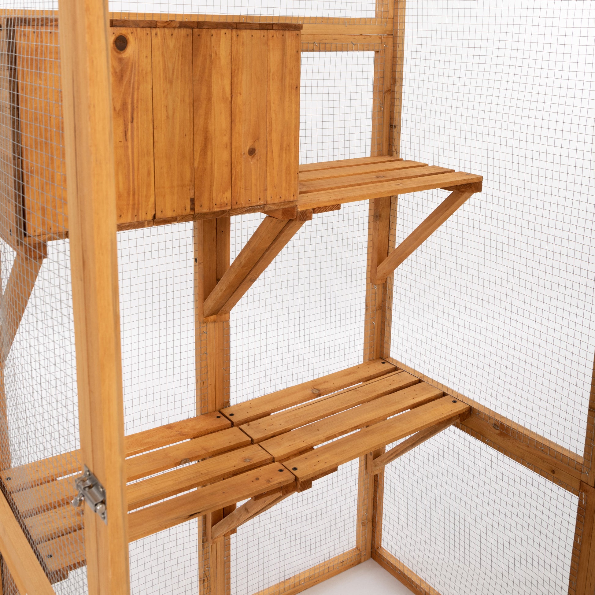 Outdoor Cat Enclosure, Large Wood Cat Cage with