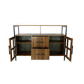 Living Room Shelves, With Two Storage Rooms, Storage Box, Modern Kitchen Utensils Cabinet, Self Service Wooden Storage Cabinet, Corridor Dining Room Transparent Glass Cabinet Brown Particle Board