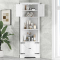 Tall Bathroom Storage Cabinet, Corner Cabinet with white-mdf