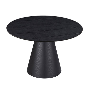 47.24'' Round Dining Table, Modern Kitchen Table Circular Mdf Finish Tabletop For Leisure Coffee Table ,Black Black Mdf