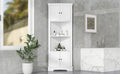 Tall Bathroom Storage Cabinet, Corner Cabinet with white-mdf