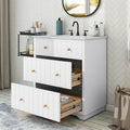 Video 30 Inch Modern White Bathroom Vanity Cabinet With Two Drawers White Mdf