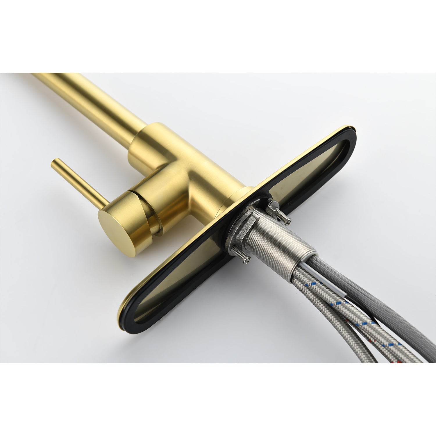 Kitchen Faucet With Pull Down Sprayer Brushed Gold Stainless Steel