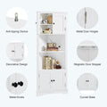 Tall Bathroom Storage Cabinet, Corner Cabinet with white-mdf