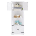 Tall Bathroom Storage Cabinet, Corner Cabinet with white-mdf