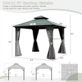 10' X 10' Hardtop Gazebo, Aluminum Metal Gazebo With Galvanized Steel Double Roof Canopy, Curtain And Netting, Permanent Gazebo Pavilion For Patio, Backyard, Deck, Lawn Gray Aluminum
