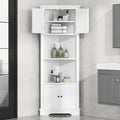 Tall Bathroom Storage Cabinet, Corner Cabinet with white-mdf