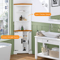 Corner Cabinet Dresser Cabinet Barcabinet Corner Bathroom Cabinet With 2 Doors And 3 Tier Shelves Free Standing Corner Storage Cabinet For Bathroom, Living Room, Bedroom Or Kitchen ,Color:White Brown 5 Or More Spaces Antique White Primary Living Space